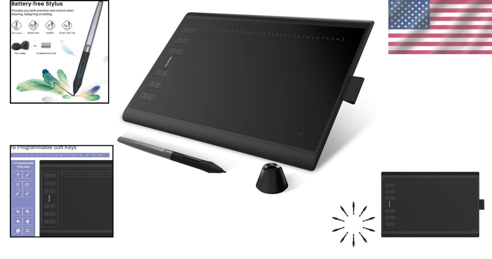 10x6.25" Graphics Tablet w/8192 Pressure Sensitivity