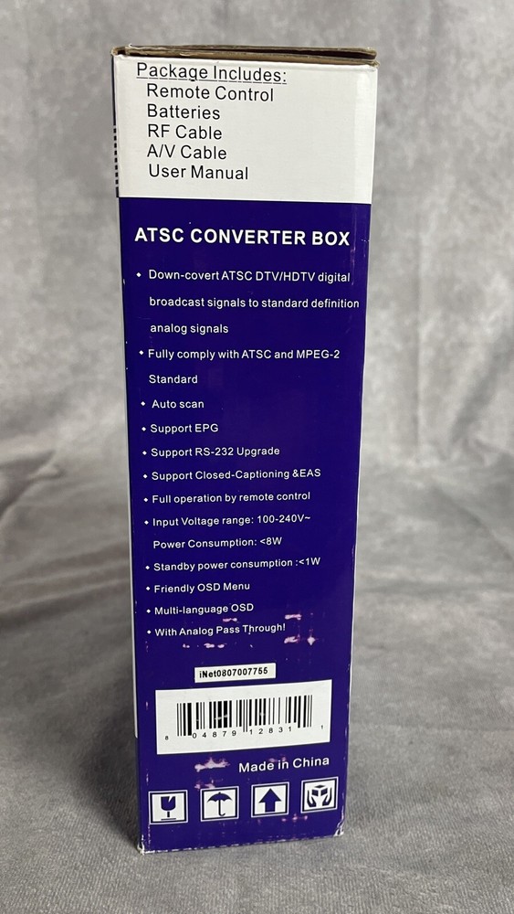 I Net Access Digital TV Converter Box - Analog Loop Through - ATSC - Open Box