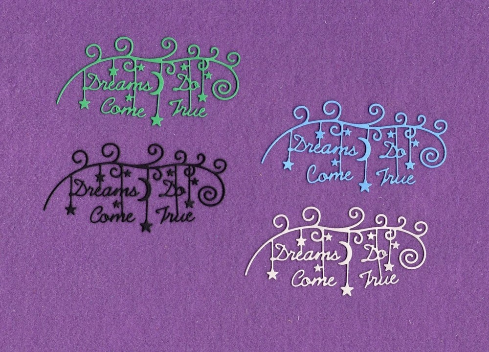 DREAMS DO COME TRUE die cuts scrapbook cards