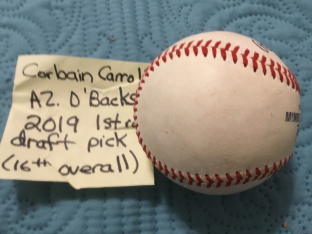 CORBAIN CARROLL SIGNED MNOR LEAGUE SIGNED BASEBALL/DIAMONDBACKS 2019 FIRST RD