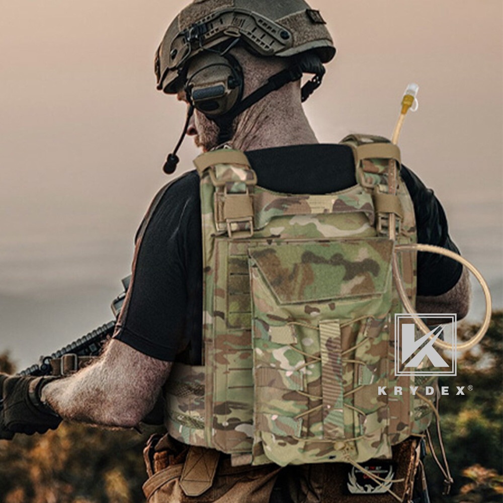 KRYDEX Tactical Hydration Carrier Modular MOLLE Backpack Outdoor Panel for Vest
