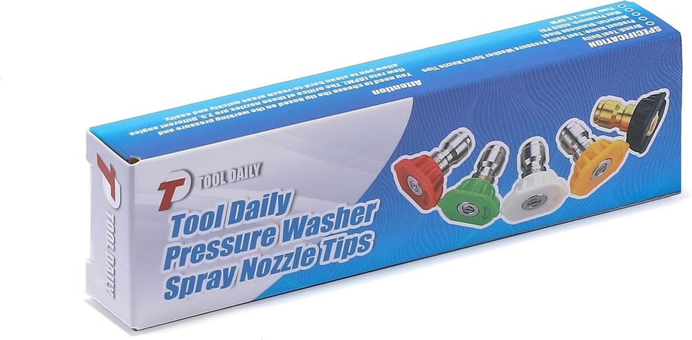 Versatile 5-Pack Nozzle Tips for Pressure Washers - Multiple Degrees Included