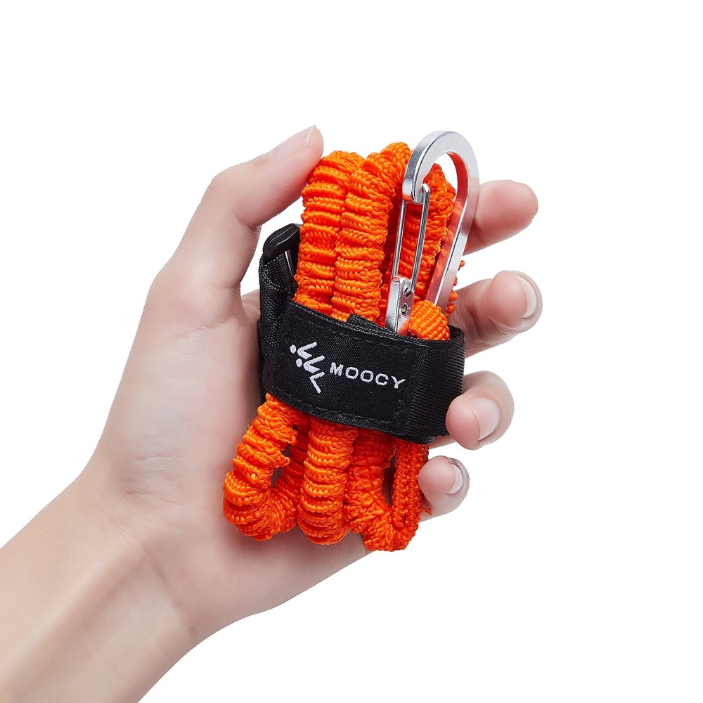 Kayak Paddle Tether Coiled Leash Carabiner Paddle Rod SUP Kayaking Accessory