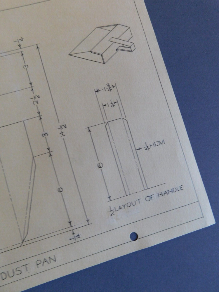 Plans for a Metal Dust Pan - diagram dimensions