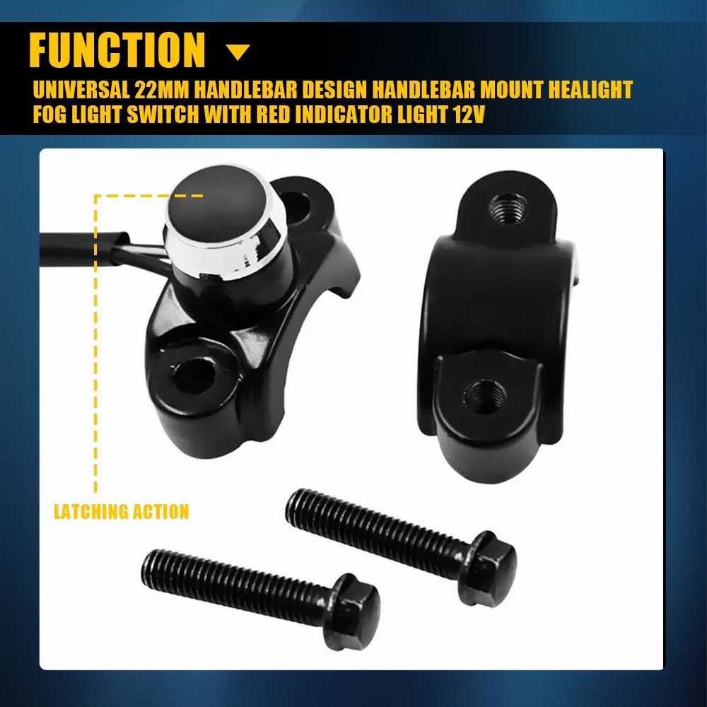 Motorcycle Switch Horn Handlebar Mount Push Button Momentary Start Universal EXV