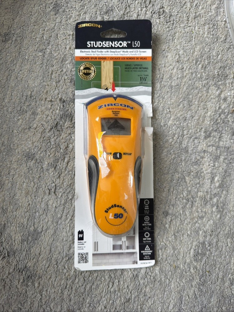 Zircon L50 Edge Finding StudSensor Deep Scanning Stud Finder Wire Warning