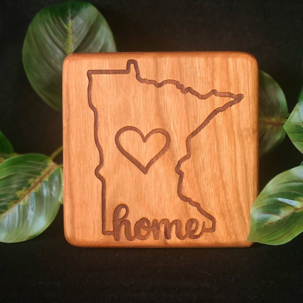 Minnesota Home Hardwood Coasters