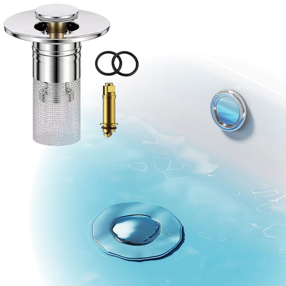 Universal Bathroom Sink Plug Stopper Pop-Up Drain Filter Wash Basin Core Bounce