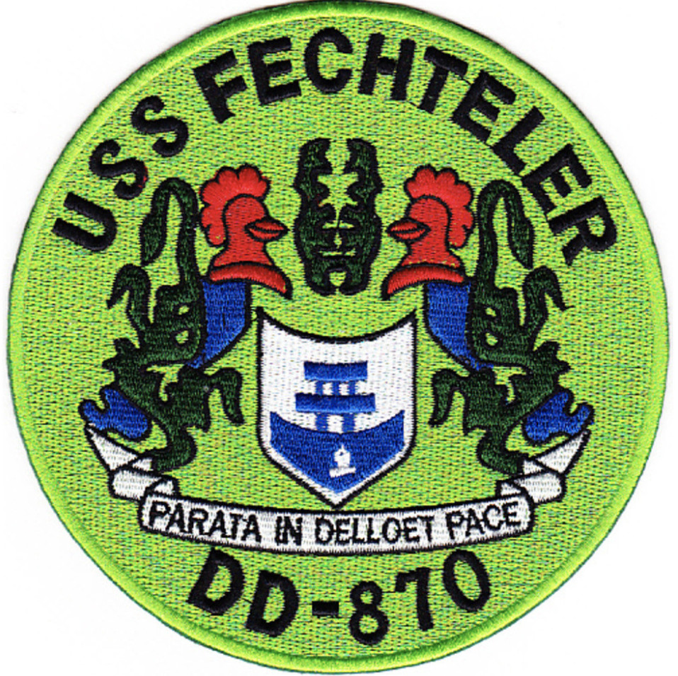 5" NAVY USS DD-870 FECHTELER EMBROIDERED PATCH