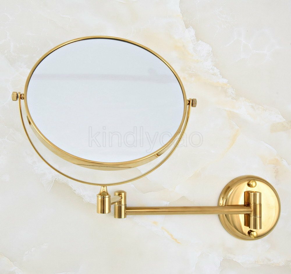 Gold X3 Magnifying Makeup Mirror Wall Mounted Double Sided Bathroom Mirrors