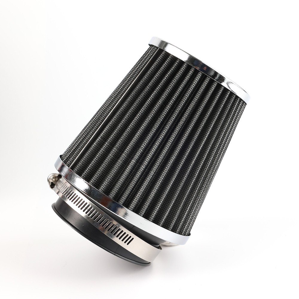 Silver Car-Engine High Flow Inlet Cold Air Intake Dry Filter Cone Replacement US