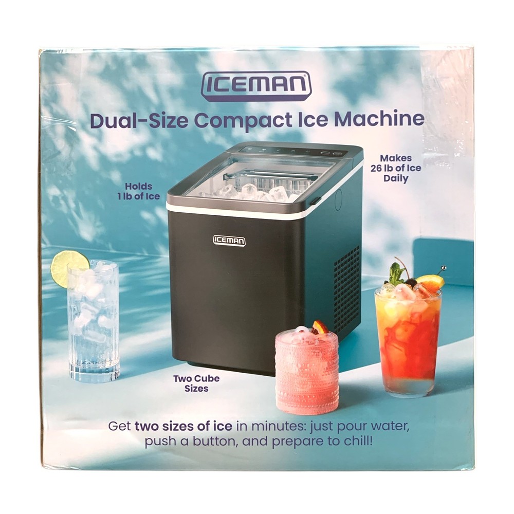 Iceman by Chefman Dual-Sized Compact Ice Machine, Includes Ice Basket & Scoop