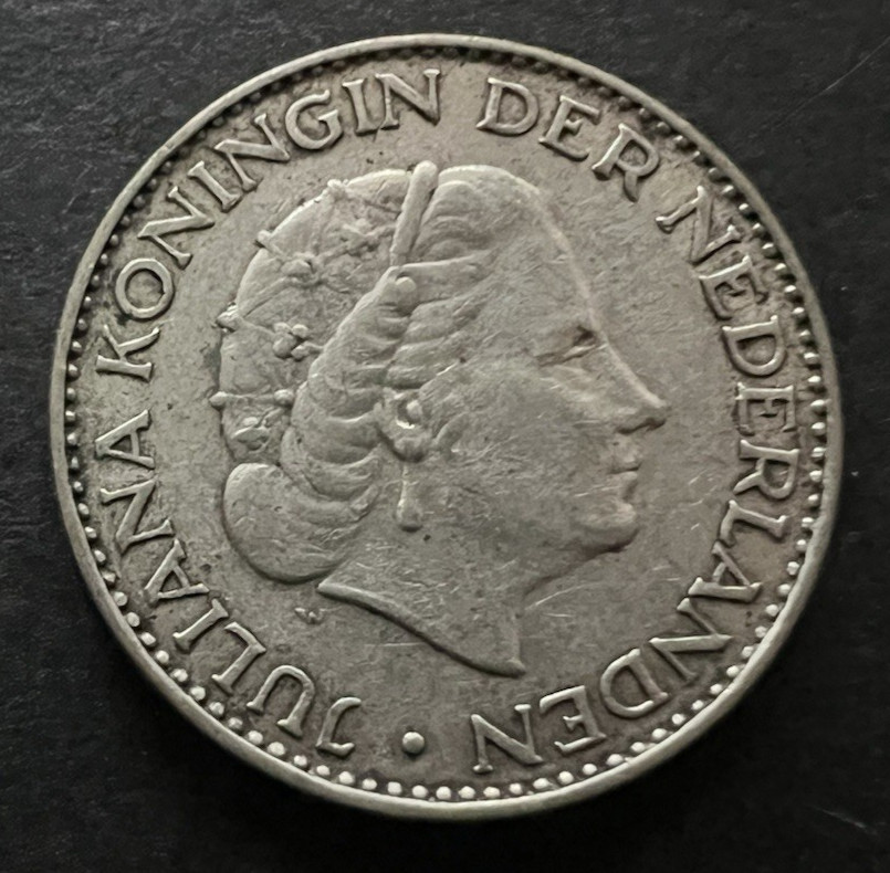 1958 Netherlands 1 Gulden Silver Coin