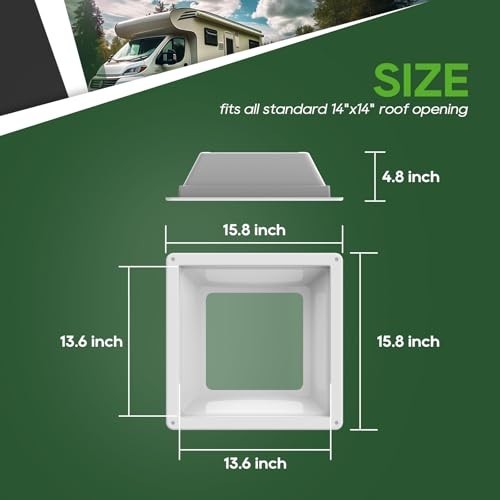 RV Skylight Bundle, 14"x14" Inner Dome with Skylight Replacement, SMOKE