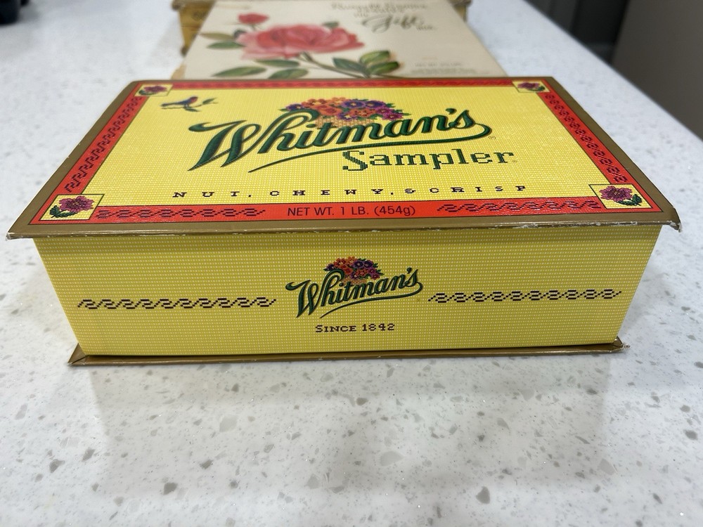 Two Vintage Whitman`sampler And One Russell Stover Candy Box EMPTY Boxes