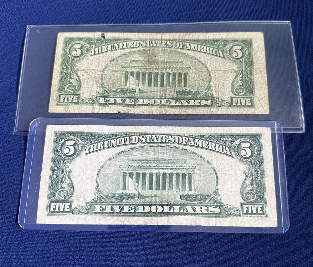 1953 5 dollar blue seal 2 Notes