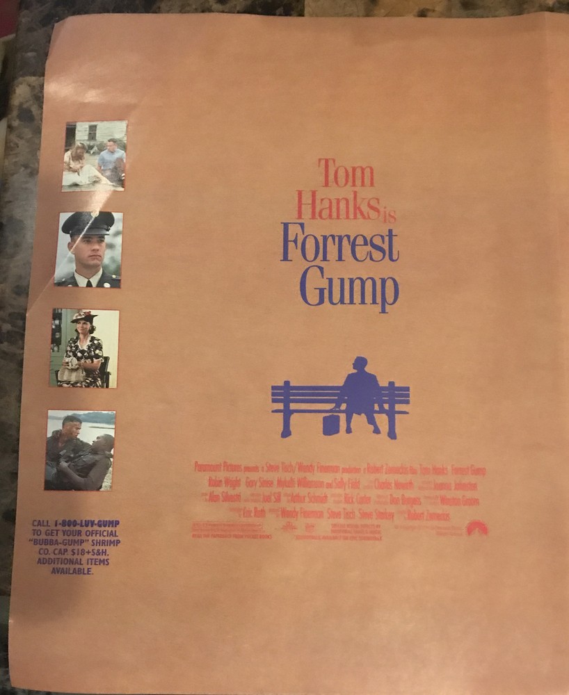 Forrest Gump Bookcover (1994) Tom Hanks