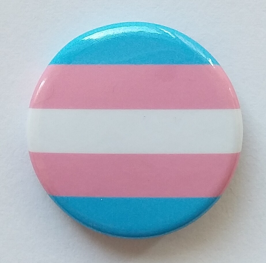 TRANS PRIDE FLAG BUTTON BADGE Transgender Rights Equality Progress Diversity