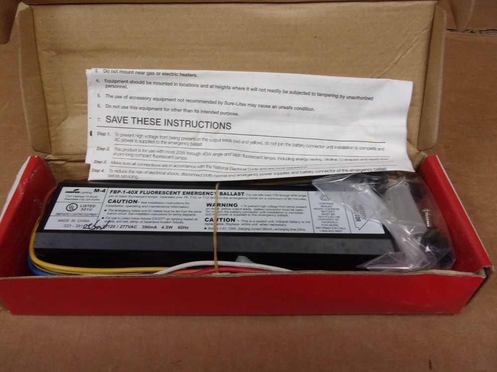 Surelites FBP140X Exit/Emergency Lighting Fluorescent Battery Pack