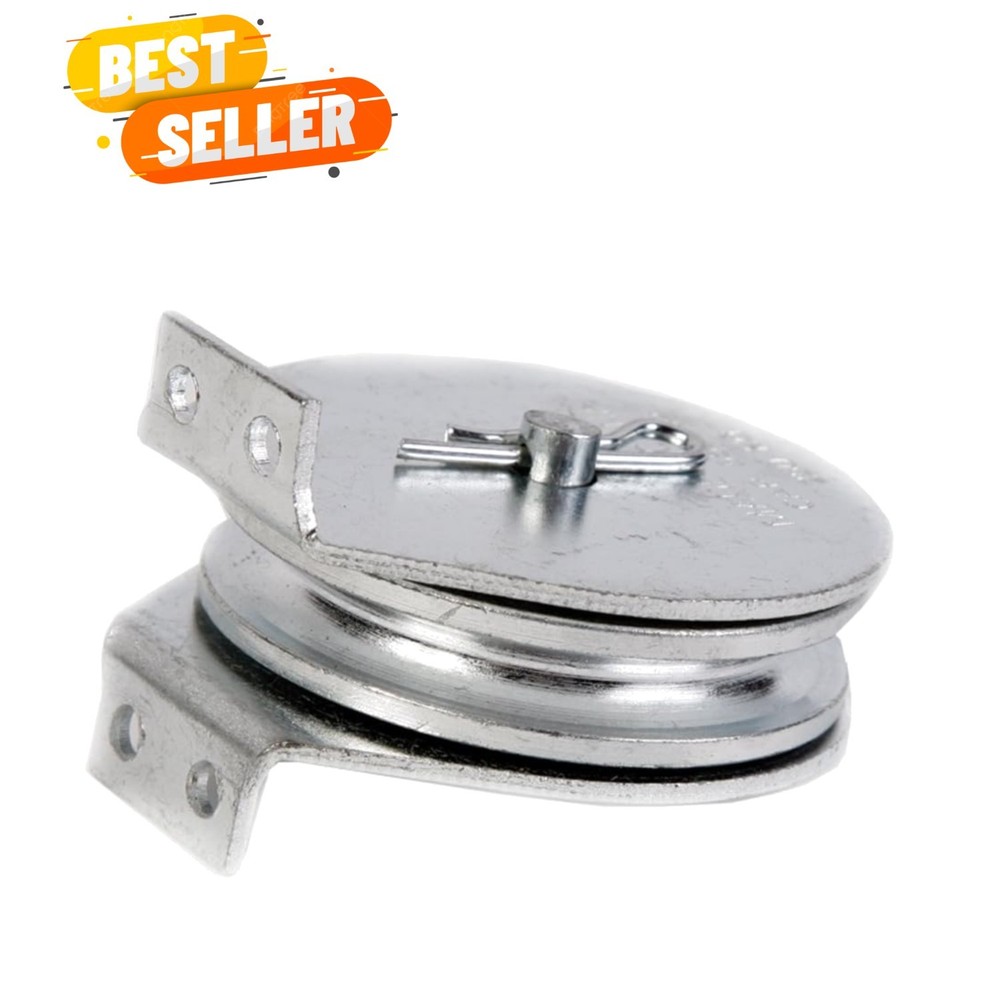 Compact Cable Pulley Block, Zinc Finish, Fixed Flange, 480 lbs Working Load