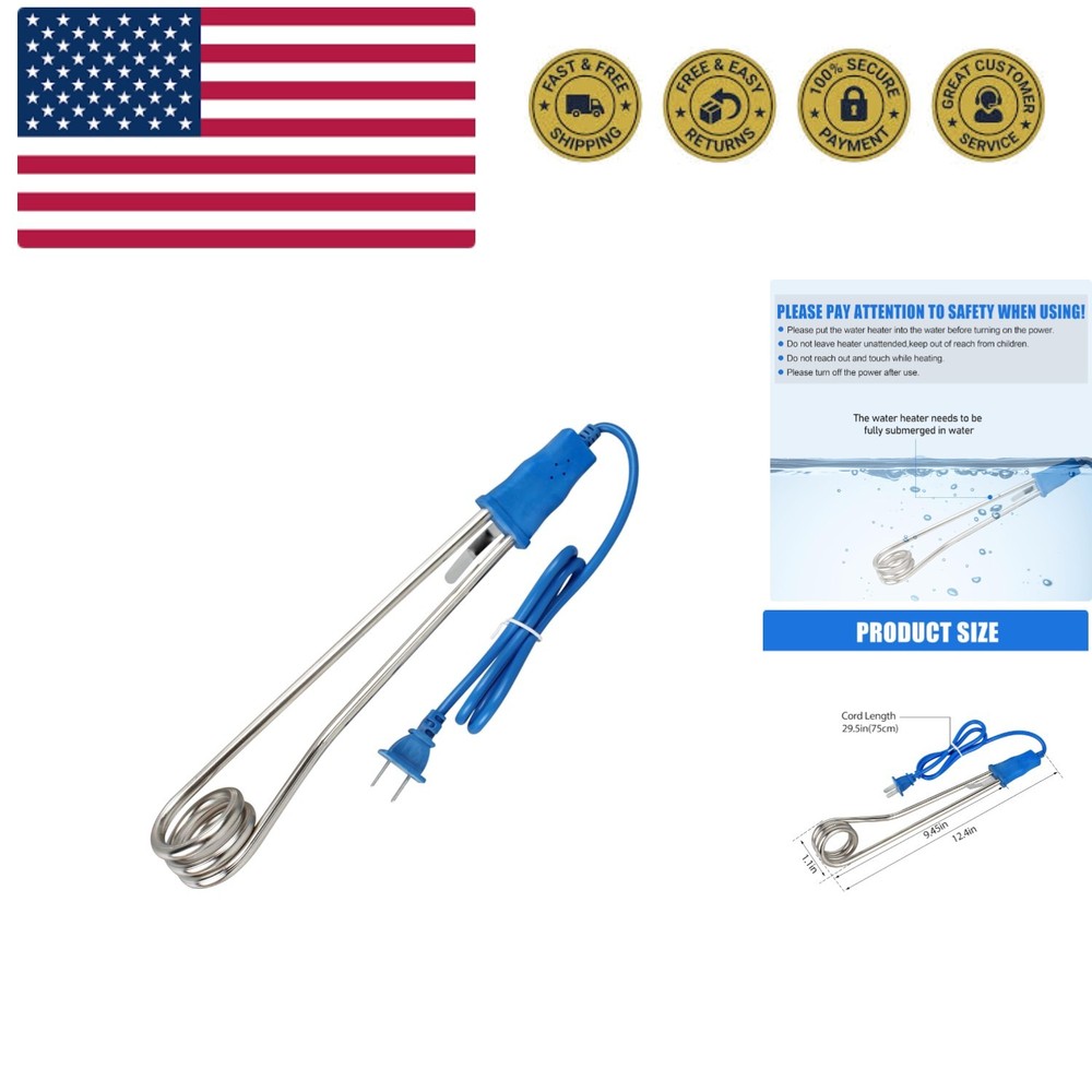 Immersion Heater, Sumersile Water Heater，1500W/1000W-110V Portale Electric Im...