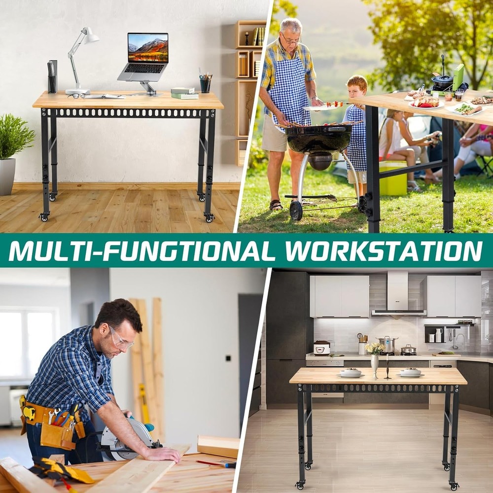 Multi-Height 48" Workbench with Heavy Duty Capability - Perfect for Any Project