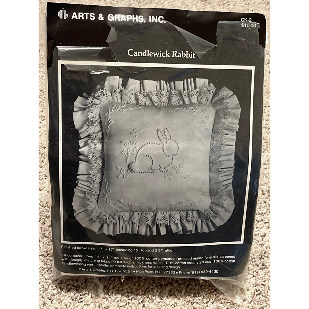 Rabbit Candlewick Pillow Arts & Graphs Easter Bunny Lace