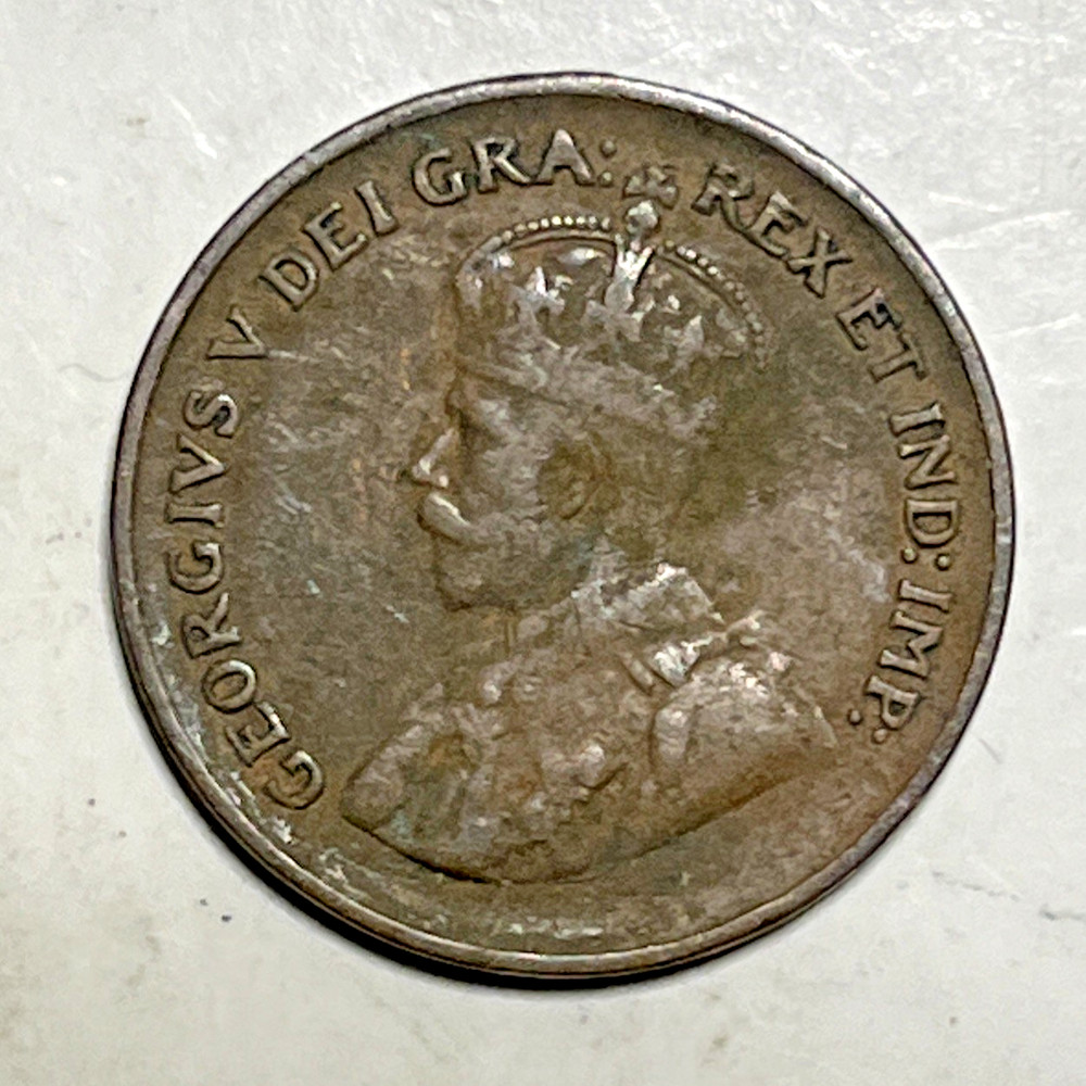 1932 Canada One Cent Copper Coin George V