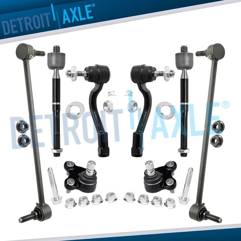 8pc Front Tie Rods Sway Bar Links Lower Ball Joints for 2016 2017 Hyundai Sonata