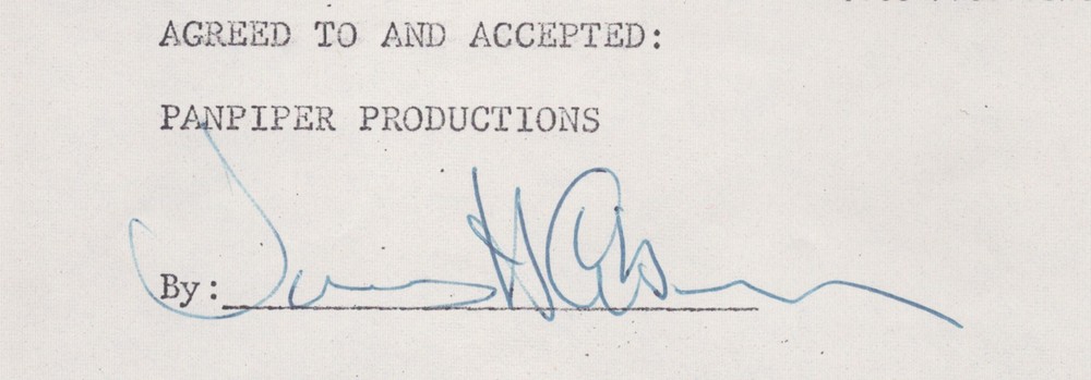 JAMES COBURN - DOCUMENT SIGNED 07/29/1967