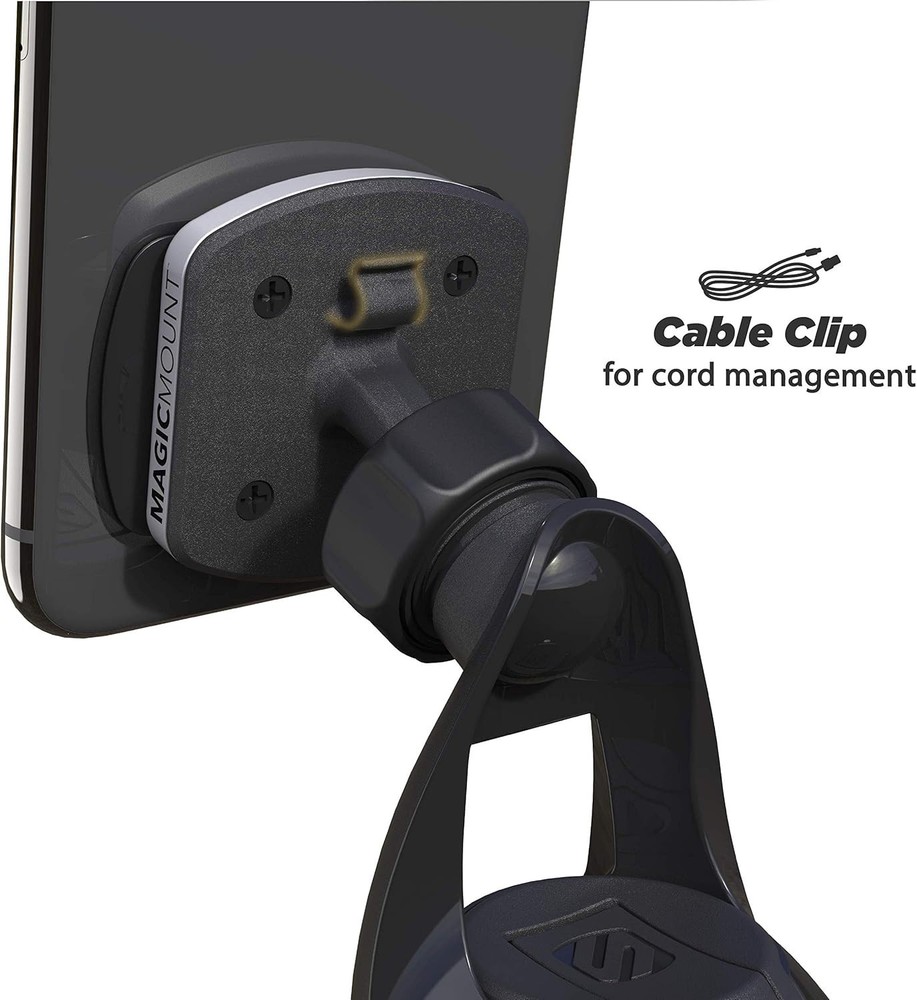 Scosche MagicMount Pro Magnetic Phone Mount with Suction Cup 1 Pack Black Silver