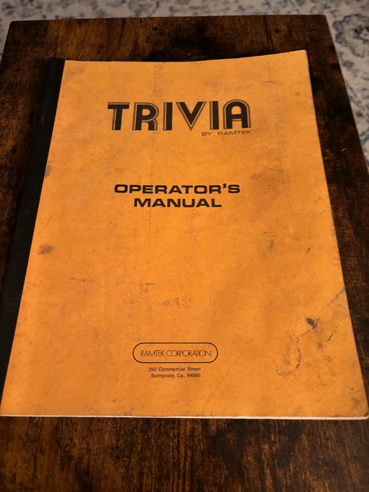 RAMTEK TRIVIA OPERATOR'S MANUAL