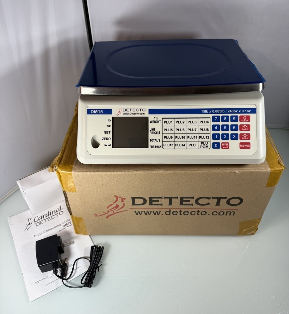 Cardinal Detecto DM15 Electronic Price Computing Scale - 240oz x 0.1oz, NTEP NEW