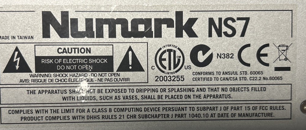 Numark NS7 DJ Turntable Controller With NSFX Control