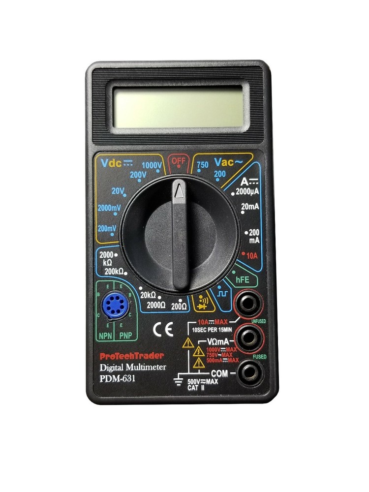 Digital Multimeter 7 Test Functions AC DC Voltage Resistance Current Meter AC DC