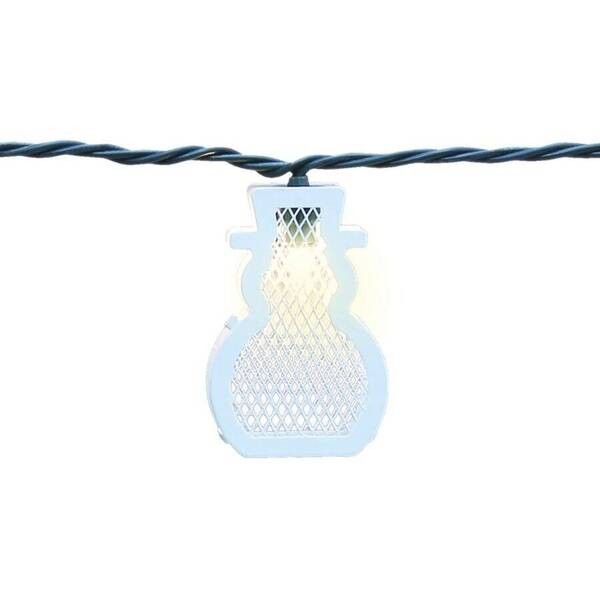 WHITE SNOWMEN CHISTMAS NOVELTY STRING LIGHT SET 10 COUNT