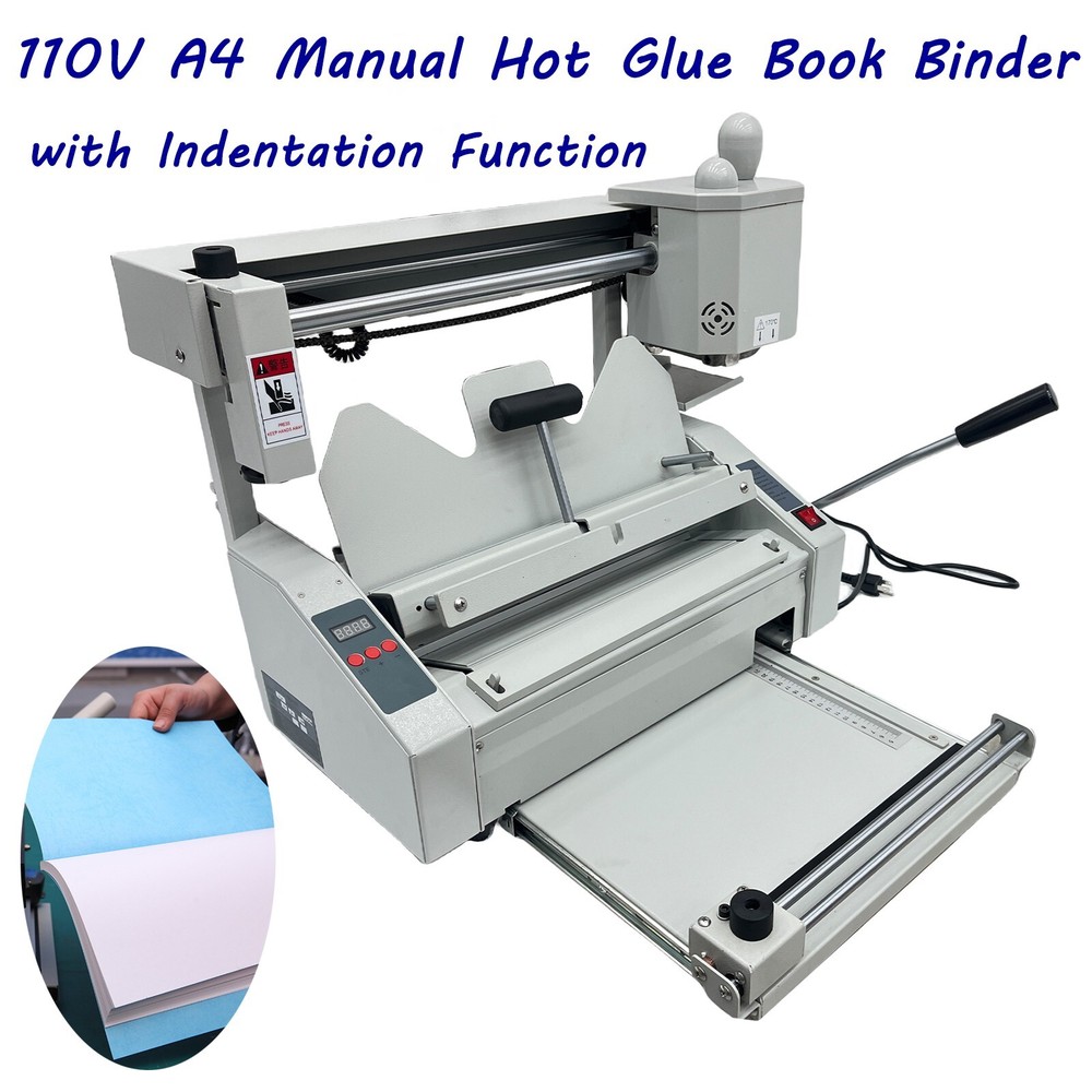 A4 Manual Hot Glue Book Binding Machine with Indentation Function 180Book/H 110V