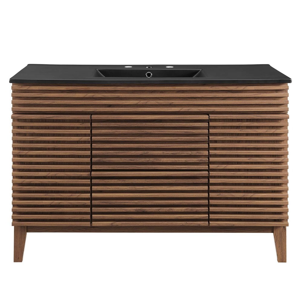 Modway Render 48" Single Bathroom Vanity in Walnut Black
