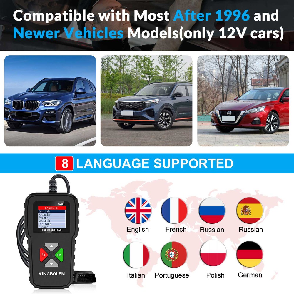 Automotive Car OBD2 Scanner OBD Code Reader Check Engine Fault Diagnostic Tool