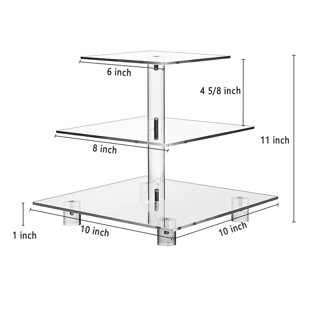 Cupcake Stand, 3-Tier Cupcake Holder with LED Light String, Acrylic Cupcake T...