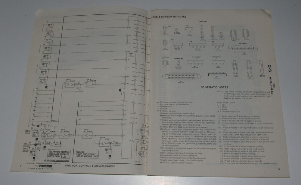 SAMS Computer Facts CP3 IBM Printer Model 5152-002 Technical Service Data