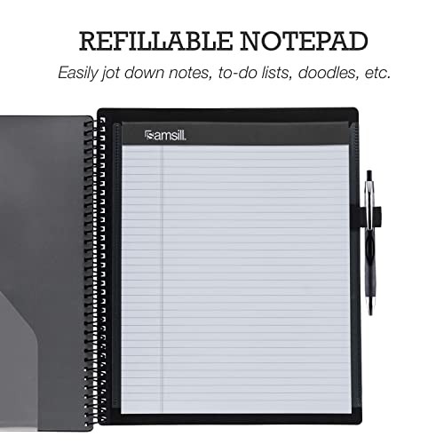 Spiral Folder Organizer - 5 Dividers & 10 Pockets with Notepad Holder, Multi