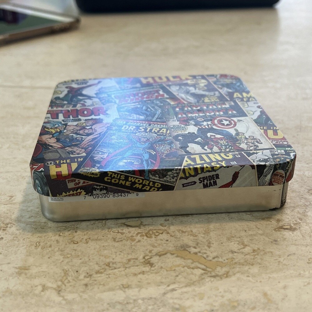 Marvel Superhero Tin Box; 5” X 5” X 1”