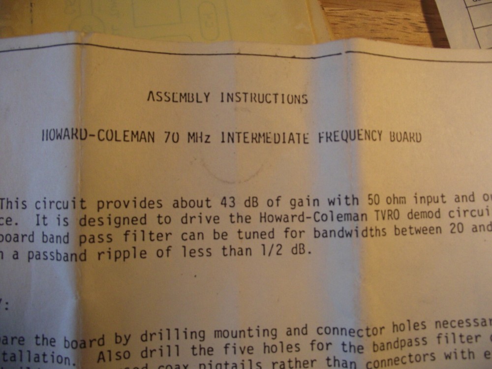 ROBERT - COLEMAN 70MHz INTERMEDIATE FREQUENCY BOARD KIT.