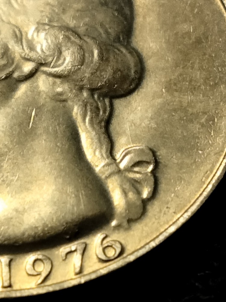 1776-1976 P Bicentennial Quarter MAD Light Die Clash Struck Thru Error