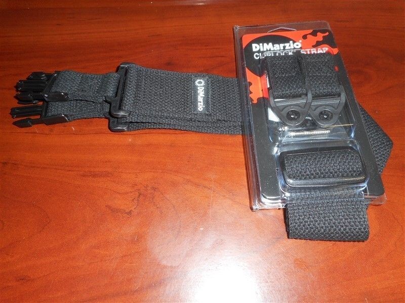 NEW DiMarzio ClipLock Quick Release 2" Cotton Guitar Strap - BLACK