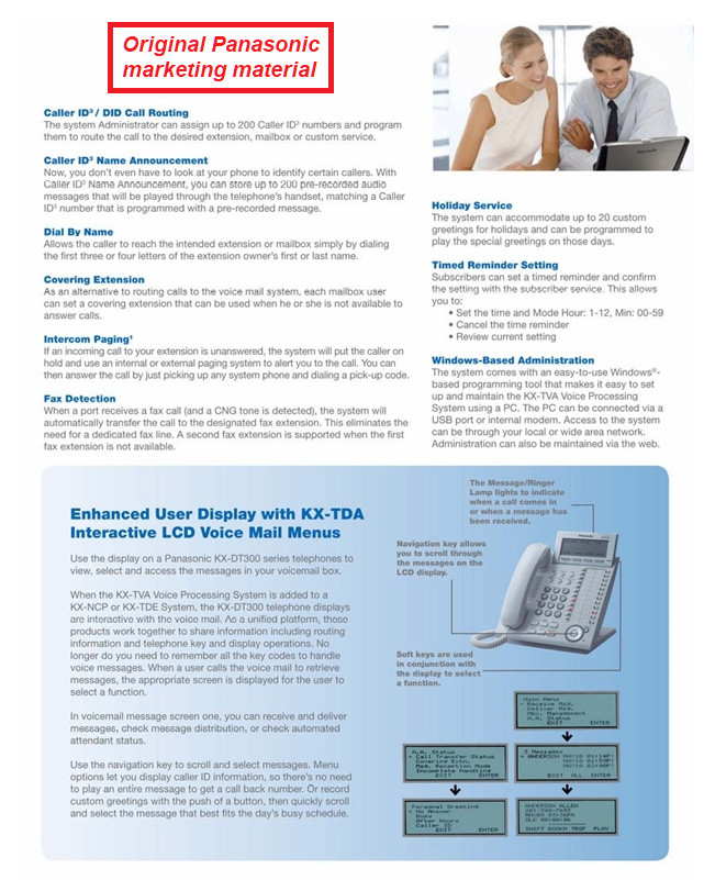 Panasonic KX-TVA50 Voice Processing System Mail VM Control Unit "C"