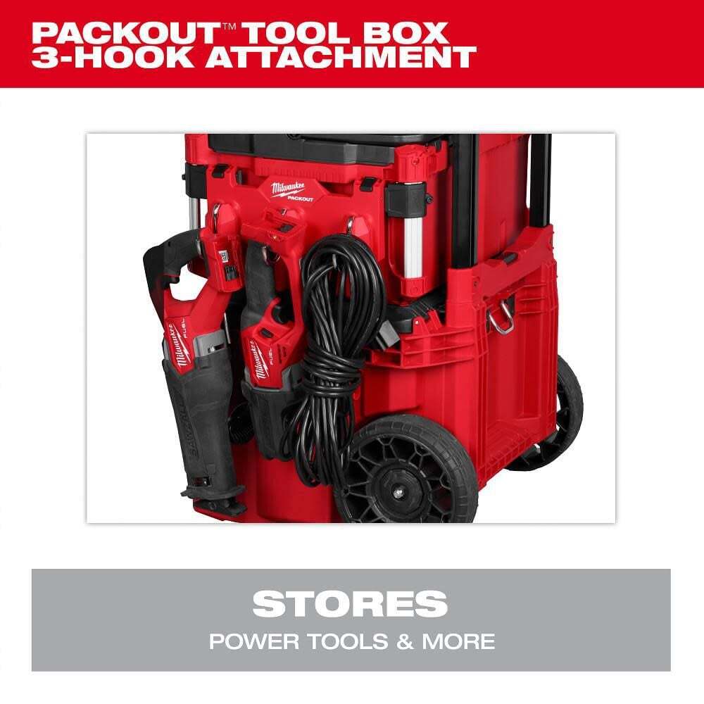 Milwaukee Packout Tool Box 3-Hook Attachment
