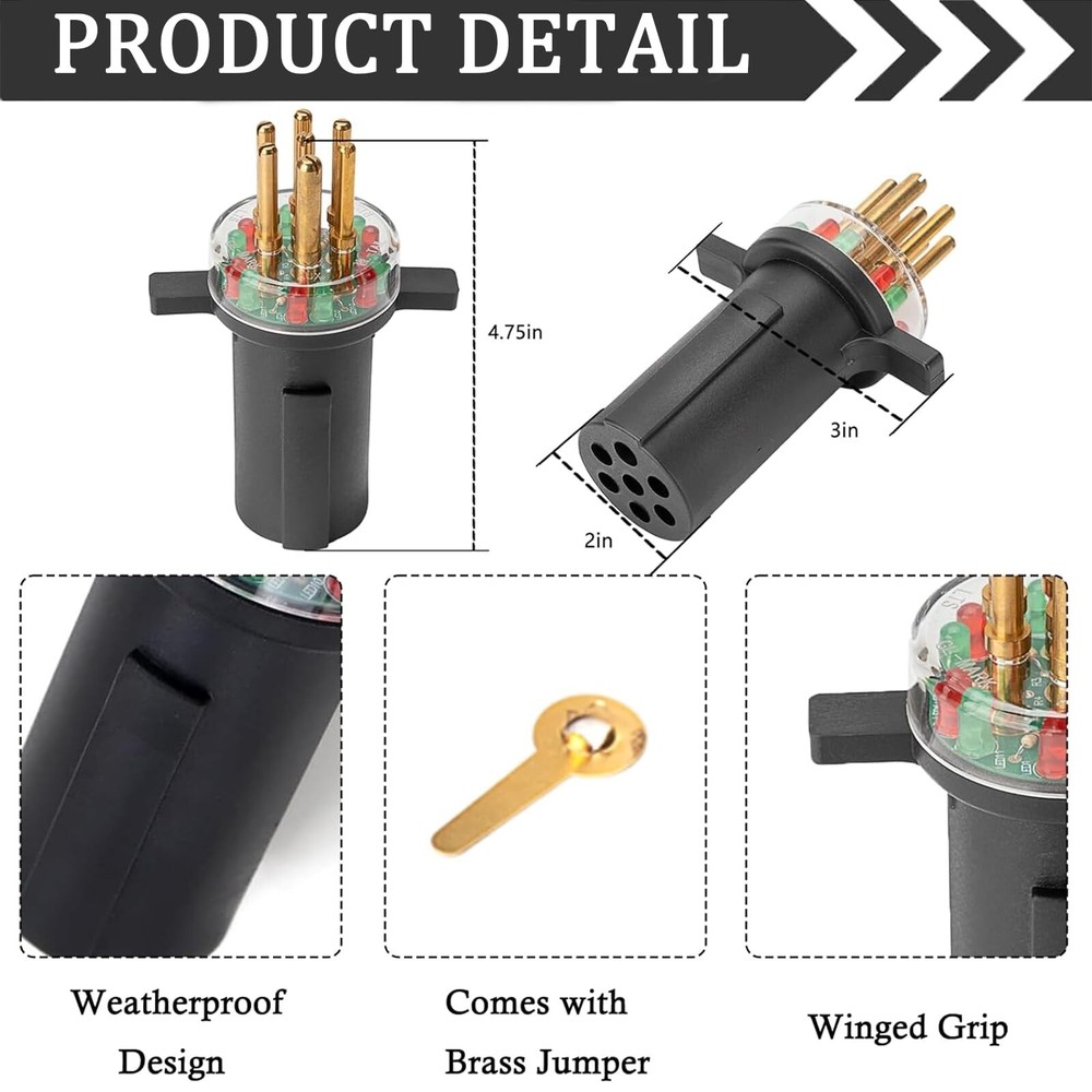 7-way tractor plug tester. Trailer light tester. Tracker alt for tractor-trailer
