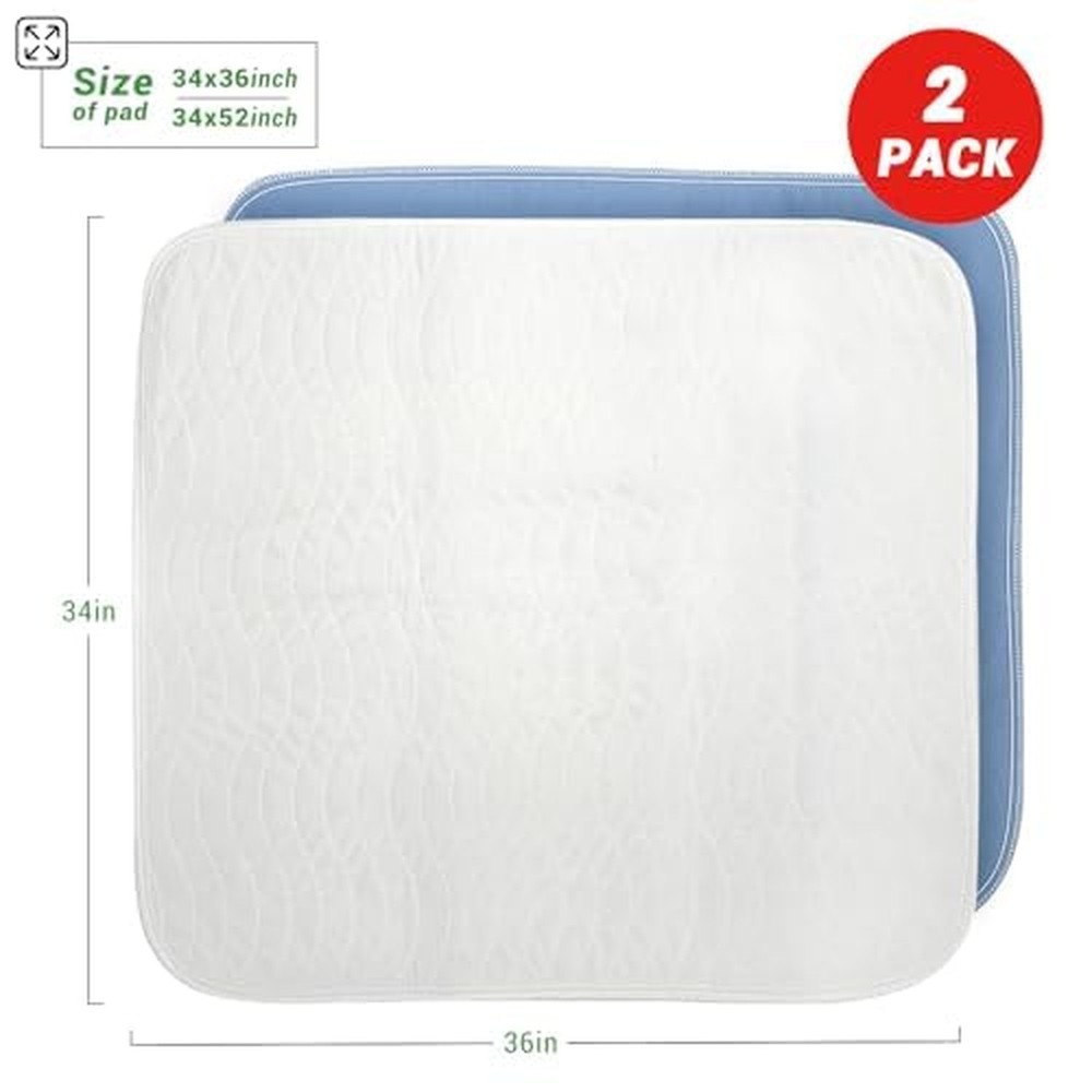 Gogreen Waterproof Reusable Underpads, 4-Layer Heavy Absorbency & Quilted Was...
